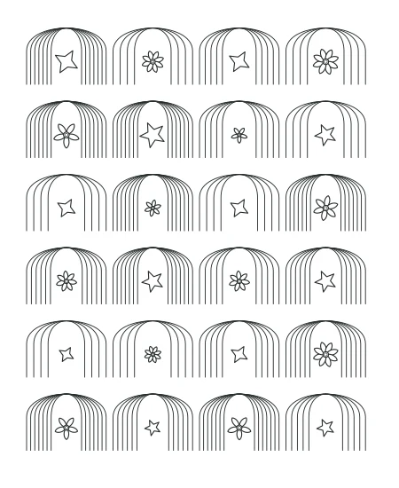 Golden Hour Deco Arches — uncolored deco arches drawing