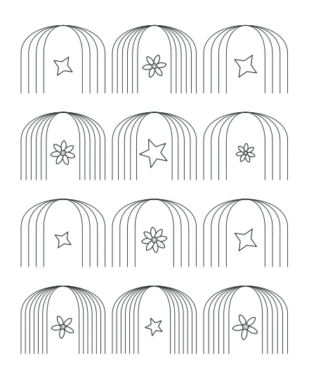 Golden Hour Deco Arches — uncolored deco arches drawing