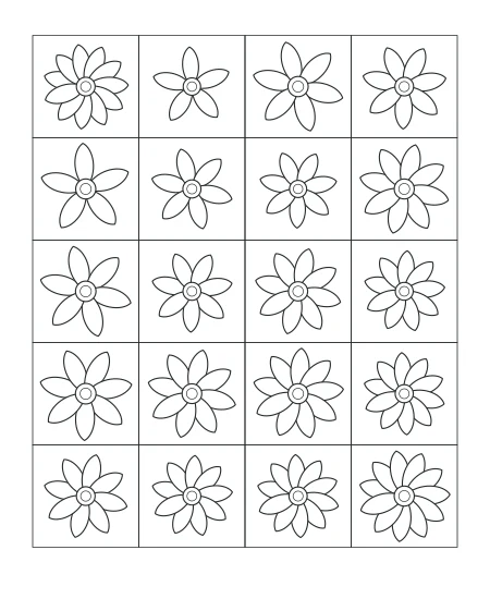 Golden Hour Garden Mosaic — uncolored garden mosaic drawing