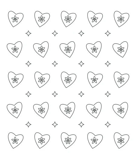 Golden Hour Heart Lace — uncolored heart lace drawing