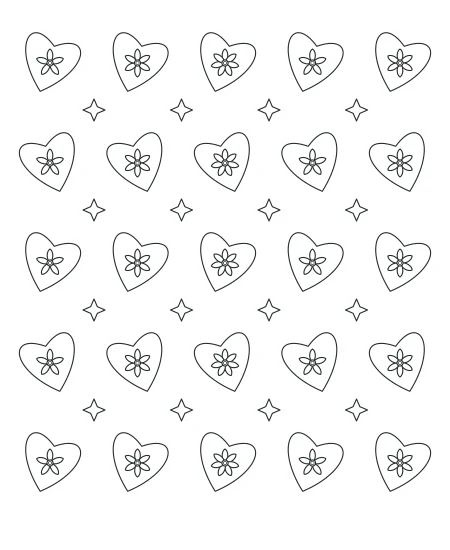 Golden Hour Heart Lace — uncolored heart lace drawing