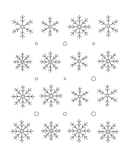 Golden Hour Snowflake Garden — uncolored snowflake garden drawing