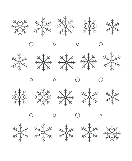 Golden Hour Snowflake Garden — uncolored snowflake garden drawing