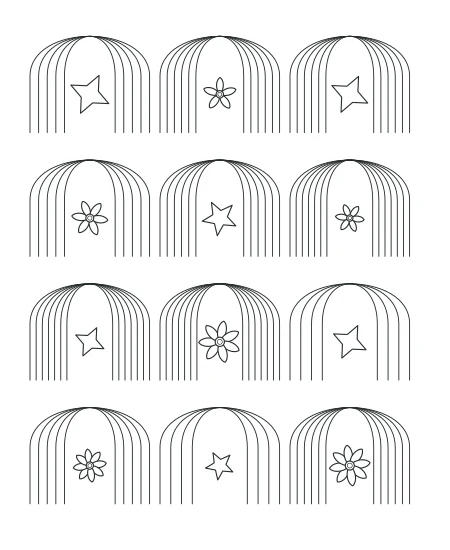 Honey Garden Deco Arches — uncolored deco arches drawing