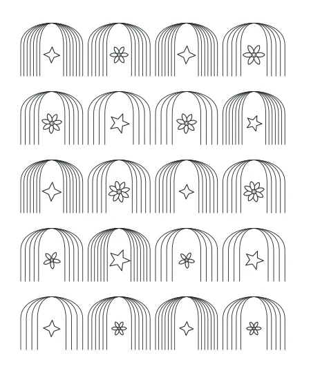 Honey Garden Deco Arches — uncolored deco arches drawing