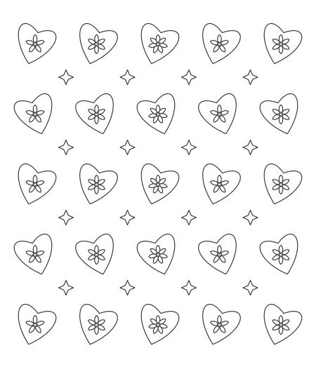 Honey Garden Heart Lace — uncolored heart lace drawing