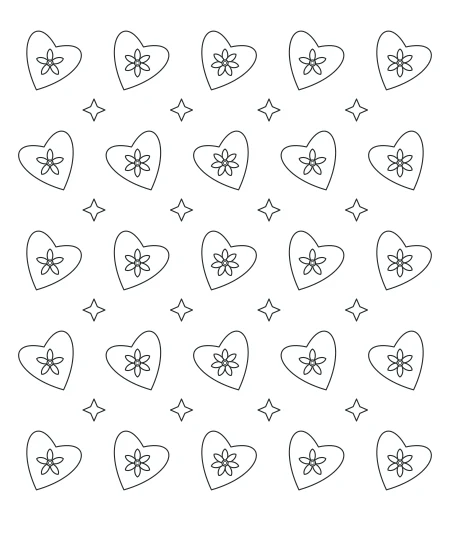 Honey Garden Heart Lace — uncolored heart lace drawing
