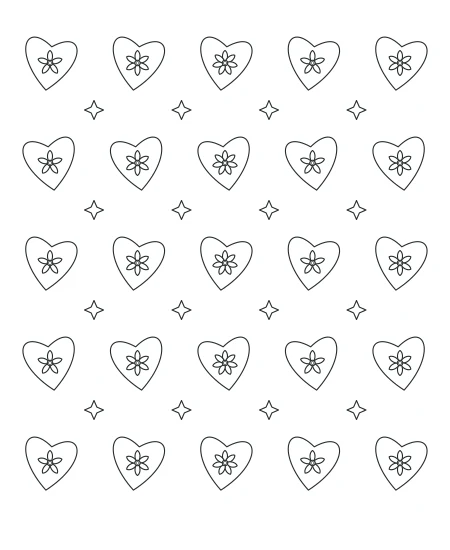 Honey Garden Heart Lace — uncolored heart lace drawing