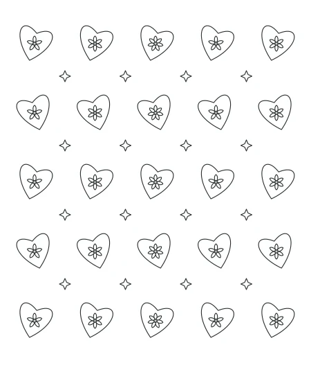 Honey Garden Heart Lace — uncolored heart lace drawing