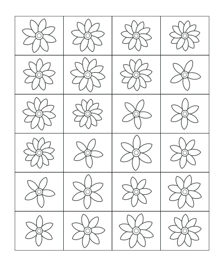 Leaf & Light Garden Mosaic — uncolored garden mosaic drawing