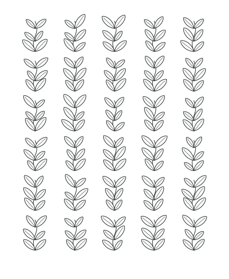 Leaf & Light Leaf Tapestry — uncolored leaf tapestry drawing