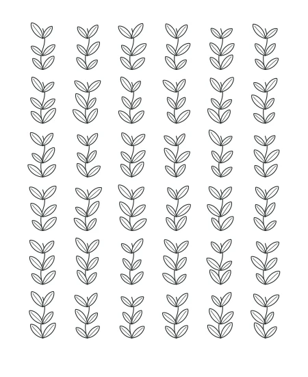 Leaf & Light Leaf Tapestry — uncolored leaf tapestry drawing