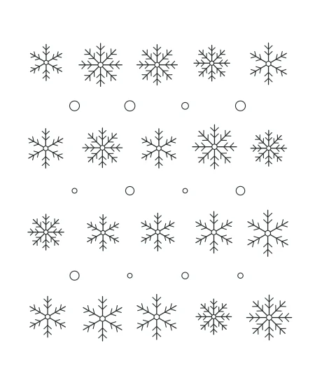 Leaf & Light Snowflake Garden — uncolored snowflake garden drawing