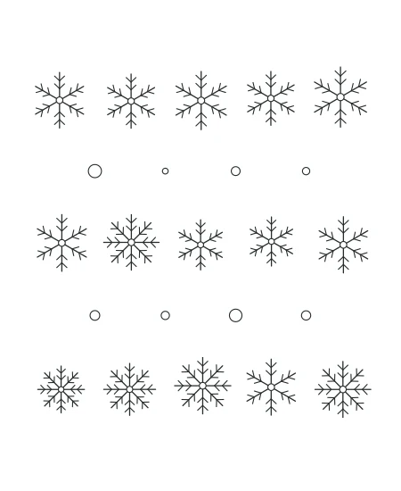 Leaf & Light Snowflake Garden — uncolored snowflake garden drawing