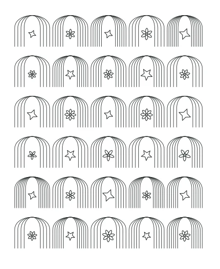 Little Solstice Deco Arches — uncolored deco arches drawing
