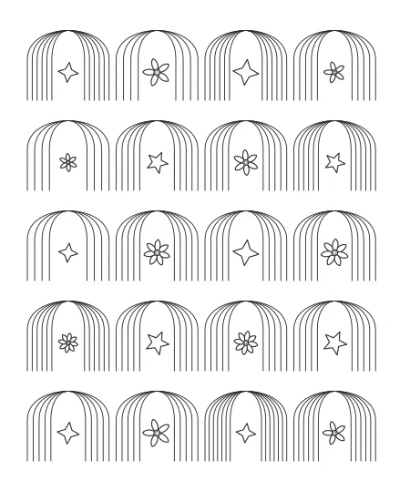 Little Solstice Deco Arches — uncolored deco arches drawing