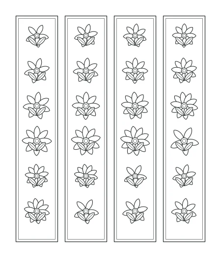 Little Solstice Floral Bookmarks — uncolored floral bookmarks drawing