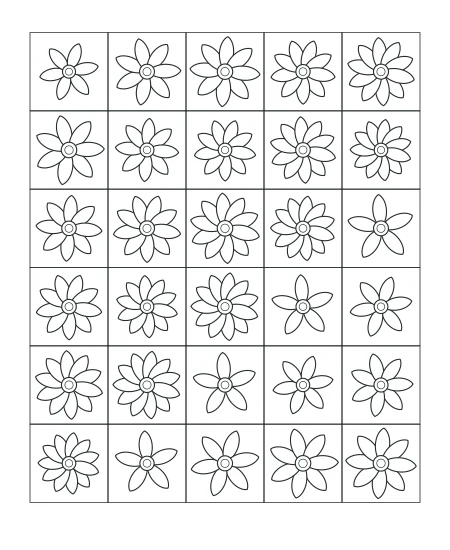 Little Solstice Garden Mosaic — uncolored garden mosaic drawing