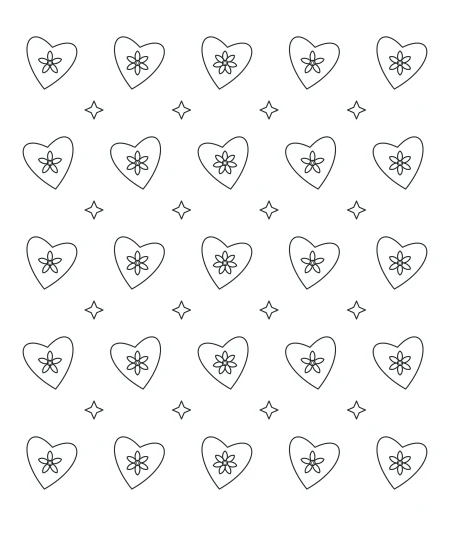 Little Solstice Heart Lace — uncolored heart lace drawing