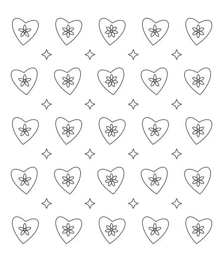 Little Solstice Heart Lace — uncolored heart lace drawing