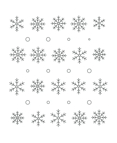 Little Solstice Snowflake Garden — uncolored snowflake garden drawing