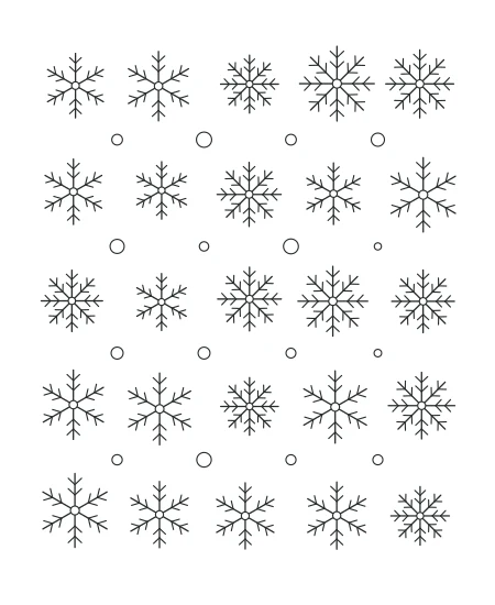 Little Solstice Snowflake Garden — uncolored snowflake garden drawing