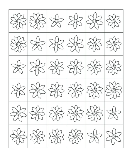 Moon Garden Garden Mosaic — uncolored garden mosaic drawing