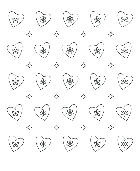 Moon Garden Heart Lace — uncolored heart lace drawing