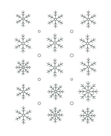 Snowflake Garden black-and-white line drawing