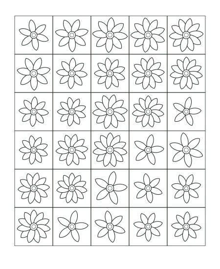Moss & Petal Garden Mosaic — uncolored garden mosaic drawing