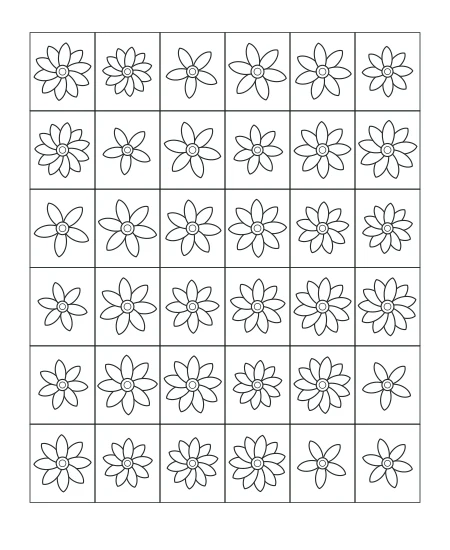 Moss & Petal Garden Mosaic — uncolored garden mosaic drawing