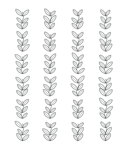 Moss & Petal Leaf Tapestry — uncolored leaf tapestry drawing