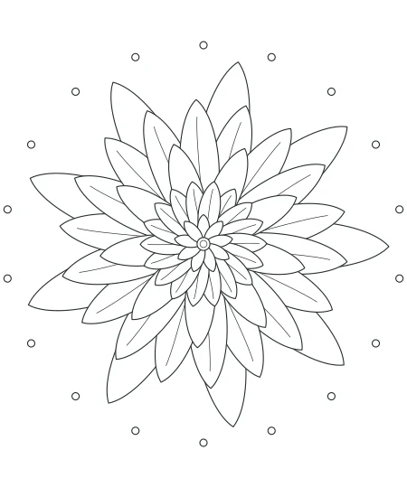 Moss & Petal Petal Mandala — uncolored petal mandala drawing