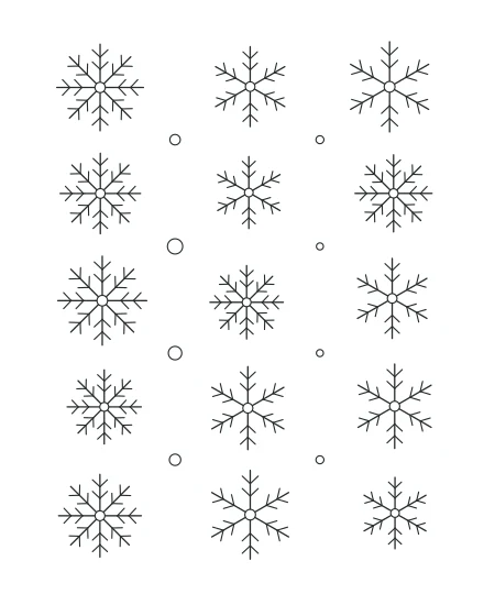 Moss & Petal Snowflake Garden — uncolored snowflake garden drawing