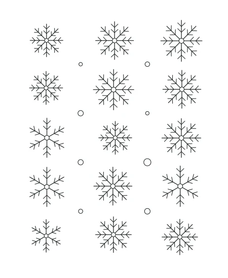 Moss & Petal Snowflake Garden — uncolored snowflake garden drawing