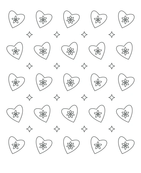 Petal Path Heart Lace — uncolored heart lace drawing