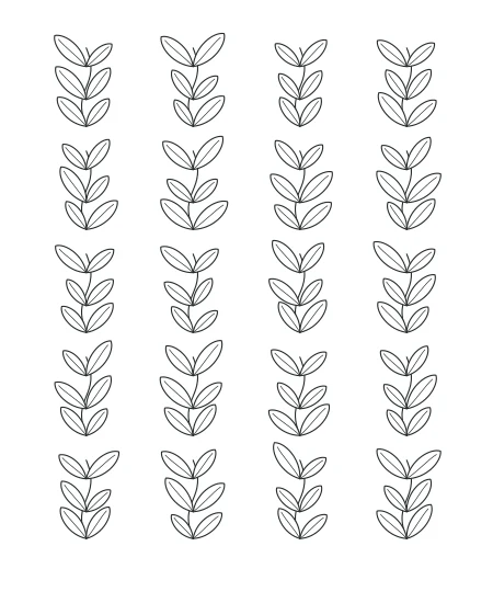 Petal Path Leaf Tapestry — uncolored leaf tapestry drawing