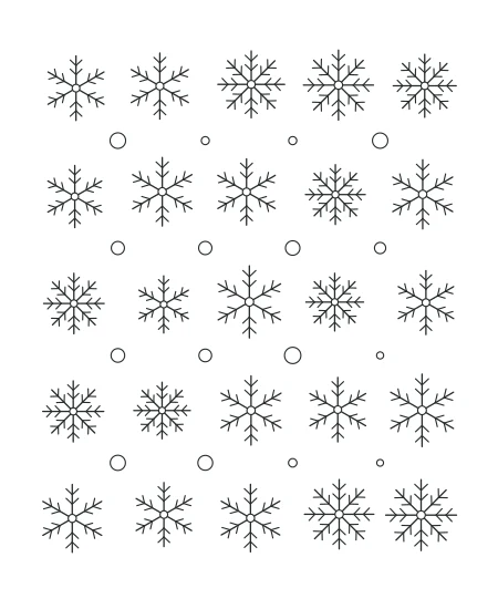 Petal Path Snowflake Garden — uncolored snowflake garden drawing
