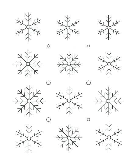 Petal Path Snowflake Garden — uncolored snowflake garden drawing