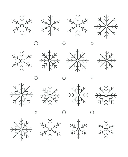 Petal Path Snowflake Garden — uncolored snowflake garden drawing