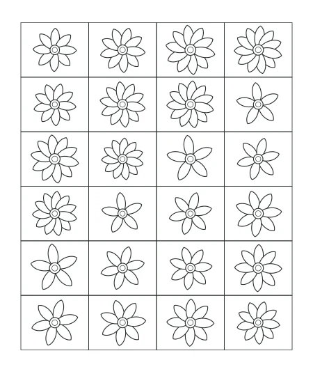 Quiet Meadow Garden Mosaic — uncolored garden mosaic drawing