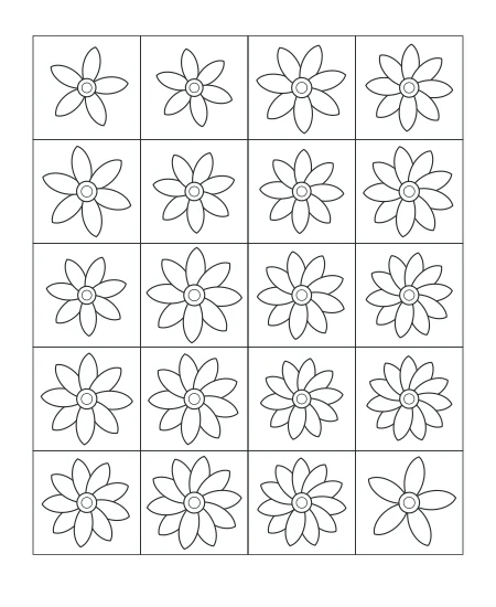 Quiet Meadow Garden Mosaic — uncolored garden mosaic drawing