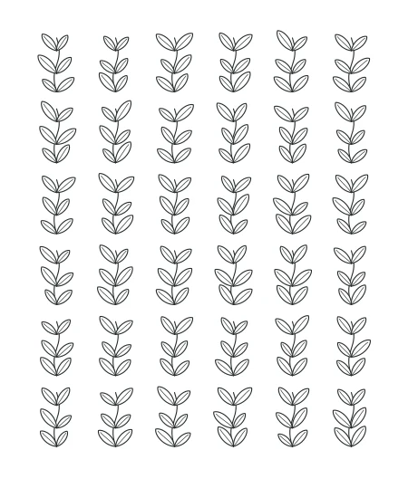 Quiet Meadow Leaf Tapestry — uncolored leaf tapestry drawing