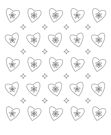 Sage Daydream Heart Lace — uncolored heart lace drawing