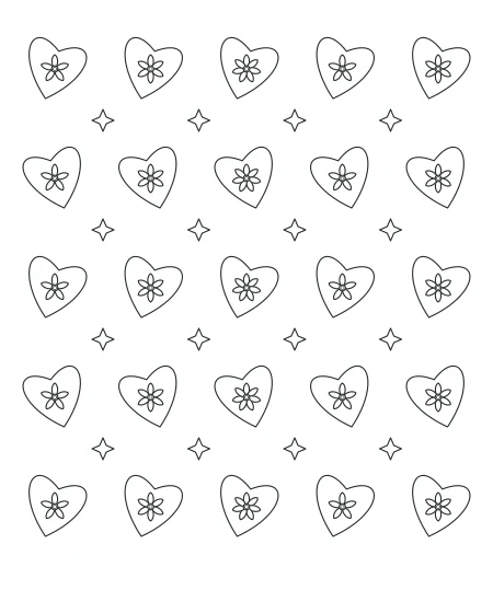 Sage Daydream Heart Lace — uncolored heart lace drawing