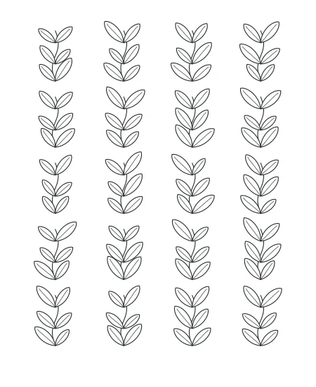 Sage Daydream Leaf Tapestry — uncolored leaf tapestry drawing
