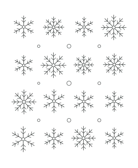 Sage Daydream Snowflake Garden — uncolored snowflake garden drawing