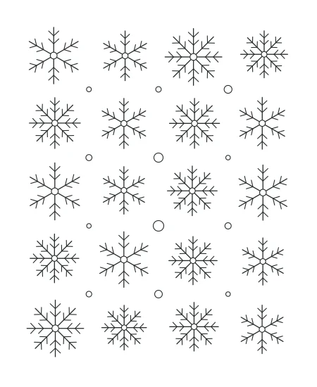 Silver Fern Snowflake Garden — uncolored snowflake garden drawing
