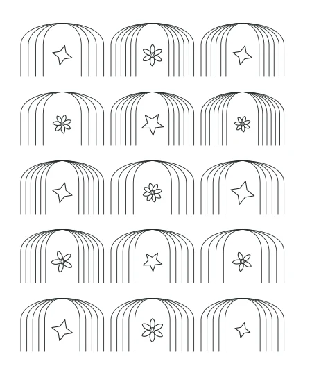 Soft Morning Deco Arches — uncolored deco arches drawing