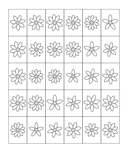 Soft Morning Garden Mosaic — uncolored garden mosaic drawing